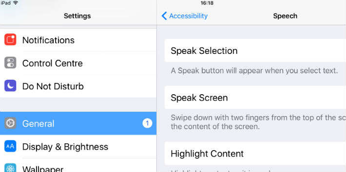 Screenshot of the settings screen on an iPhone