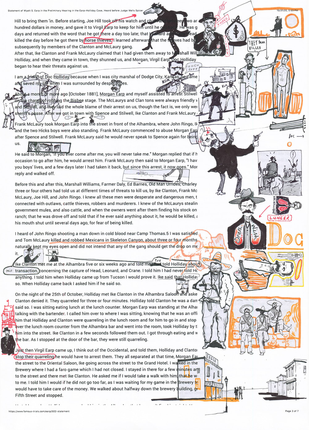 A heavily annotated and illustrated page from a book.