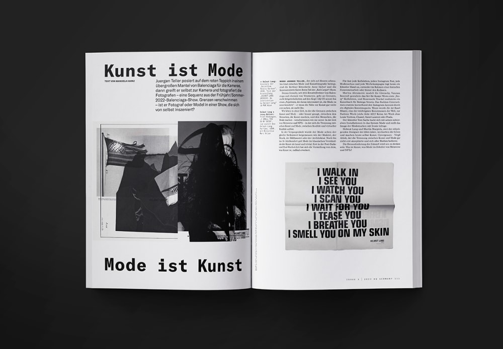 Image of a magazine spread on art.