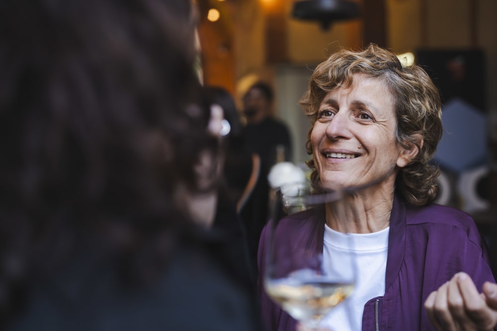 Close up photo of a woman smiling 
