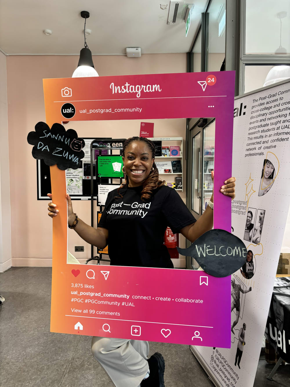 students posing for a photo at an event