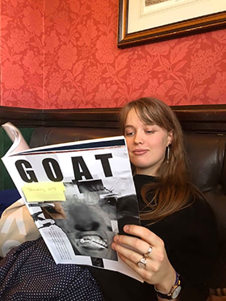 Central Saint Martins alumni, CSM, reading GOAT