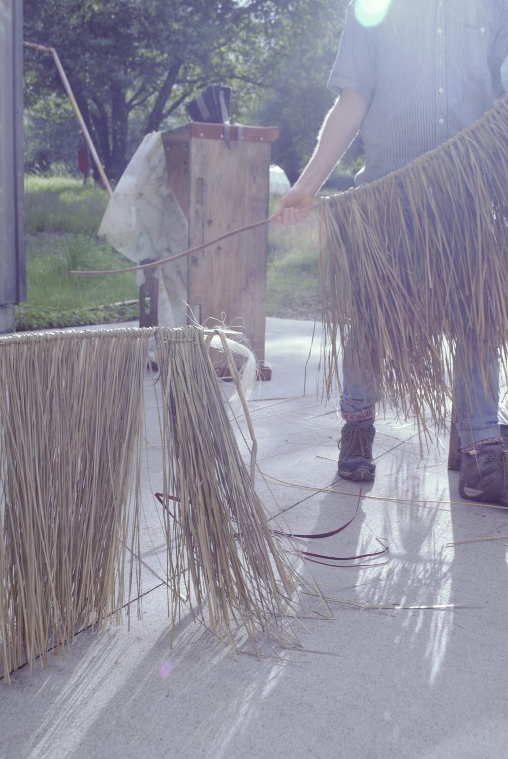 people working together with the materials