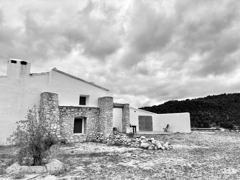 spanish landscape black and white