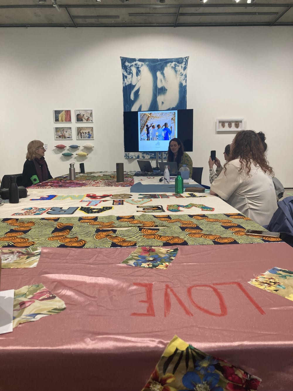 Conversation in progress in the Lethaby Gallery