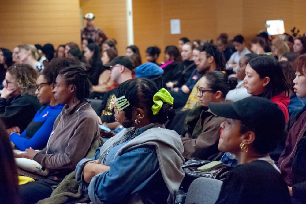 Guests listening to the talk