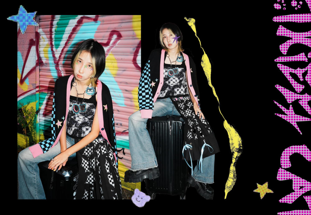 A person wearing streetwear.