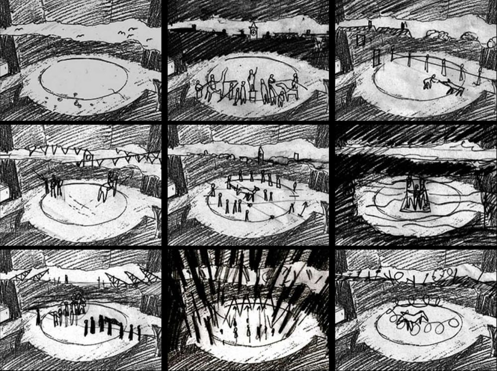 Storyboard from War Horse by Rae Smith