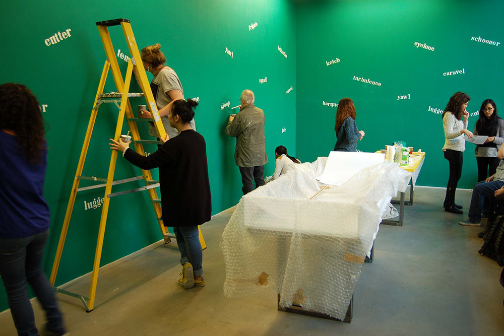 MA Curating and Collections students working with Clive Phillpot.