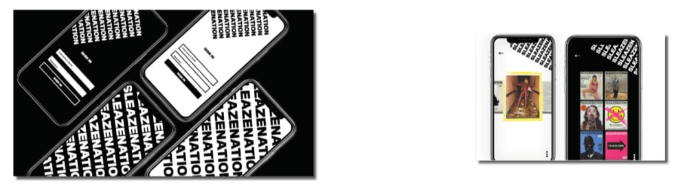 Student work. Mockup for a new app for creative content.