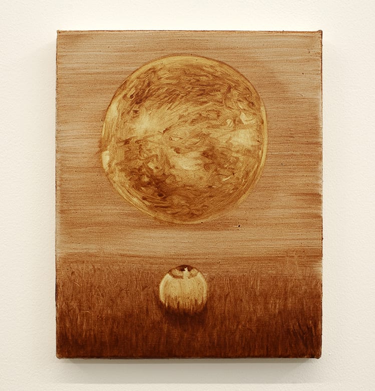 Painting of a large sun with an eyeball underneath