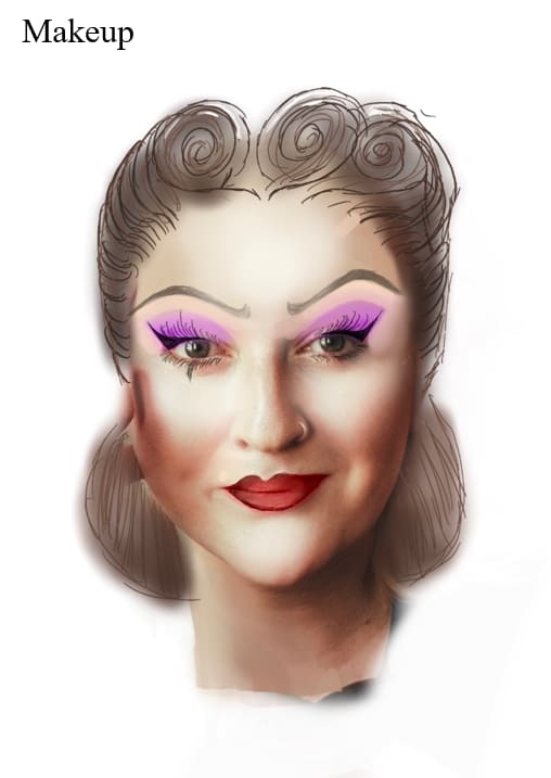 Sketch of makeup.