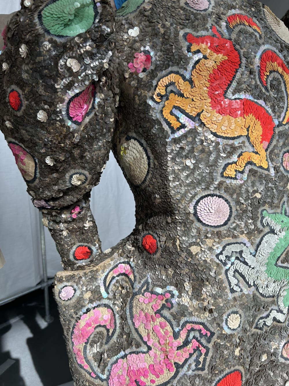 Detail of Whiteface clown costume, Maison Vicaire, Paris, 1930s