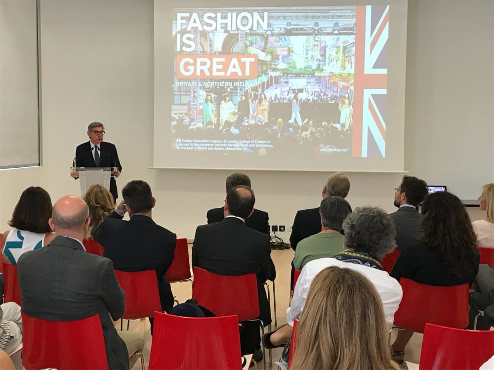 UAL V-C Nigel Carrington addressing stakeholders in Bilbao