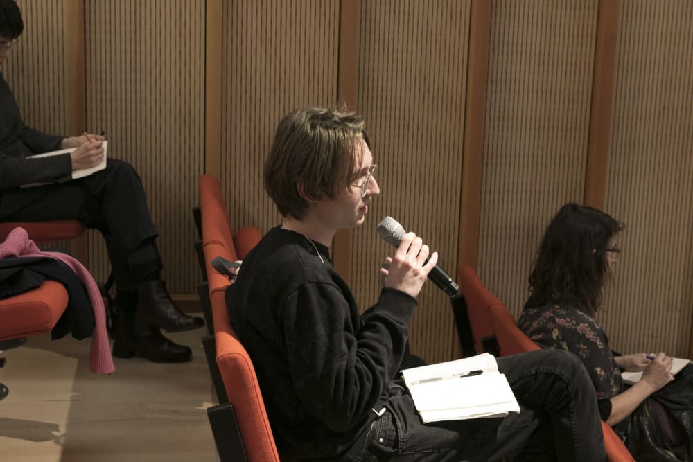 Q&A at the Museum Engagement as Speculative Design Symposium (15 March 2019, Camberwell College of Arts).