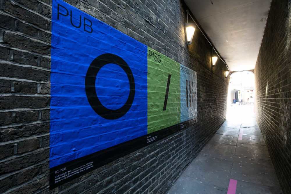 Graphic poster in Passing Alley by Rory Brown