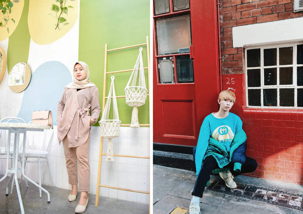 two lookbook images displaying images of 'streetstyle' outfits