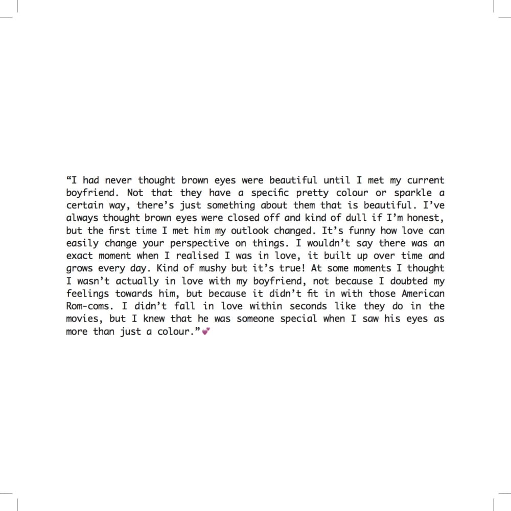 a paragraph explaining the feelings of love