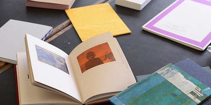 A range of student output from the Book Arts workshop.