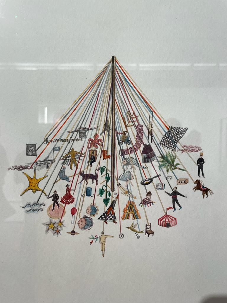 Artwork of living organisms on a may poll