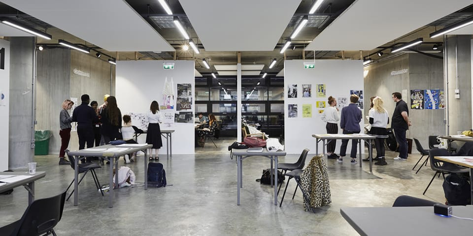 BA Illustration studio at Camberwell College of Arts.