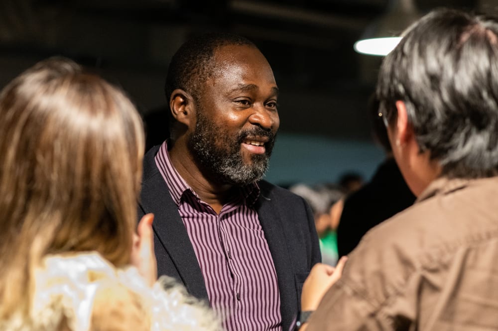 Kene Igweonu at postgraduate mixer