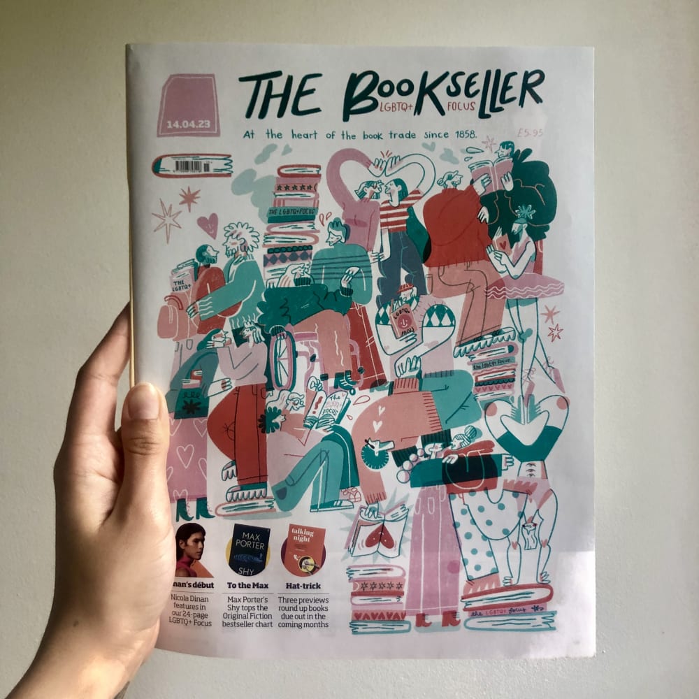 Catarina Morais illustrated cover for The Bookseller