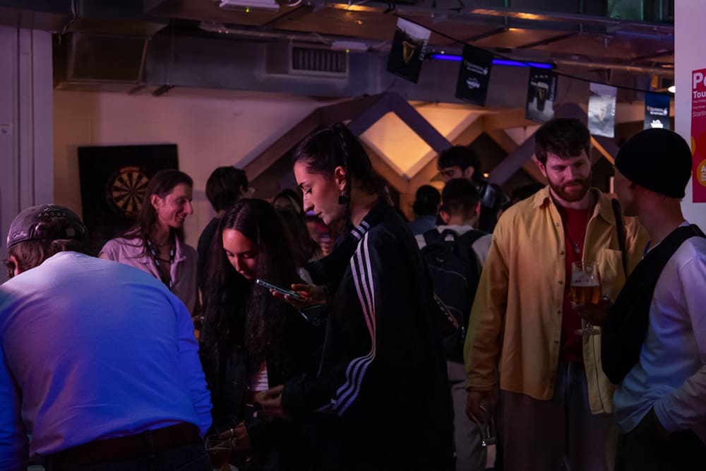 Students enjoying themselves at an event