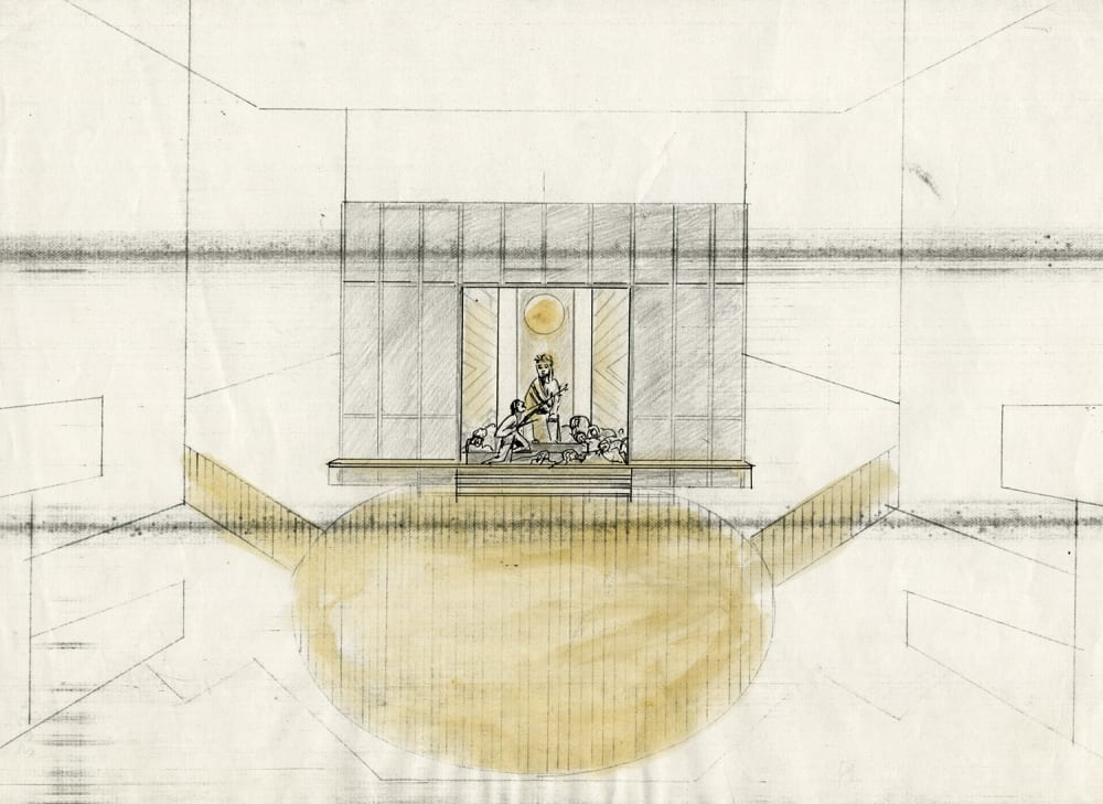 Jocelyn Herbert sketch for The Oresteia.