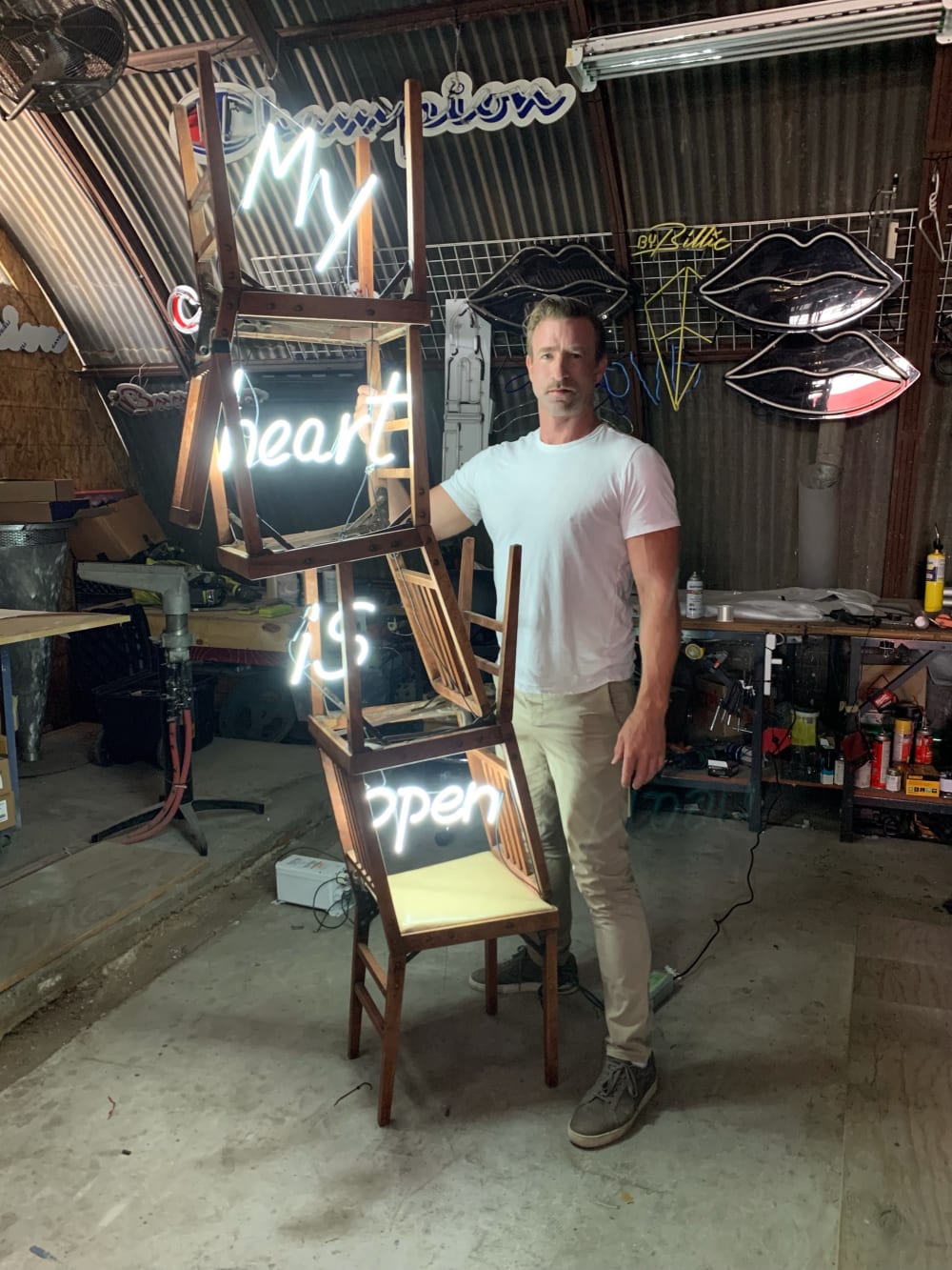 Carl Hopgood with Chair Therapy: My Heart Is Open
