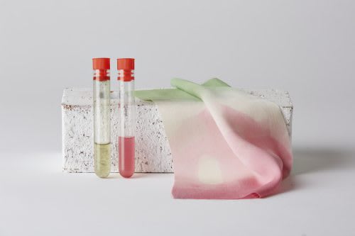 Test tubes and fabric