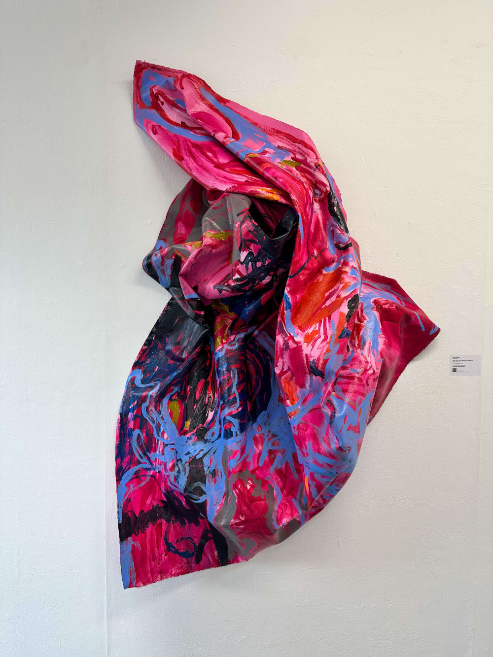 red and blue distressed material