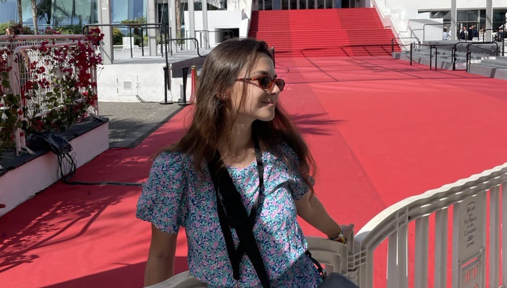 Sonya Vseliubska on the red carpet at a film premiere