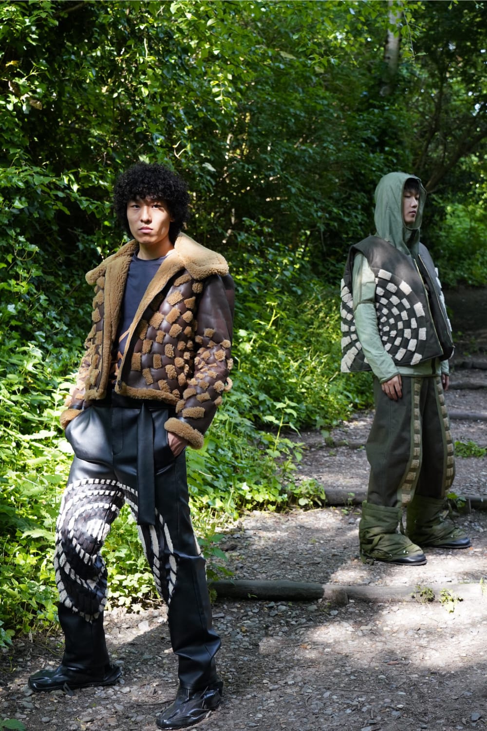 2 models wearing 2 looks by Hanwei Cheng