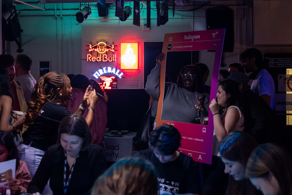 Students enjoying themselves at an event