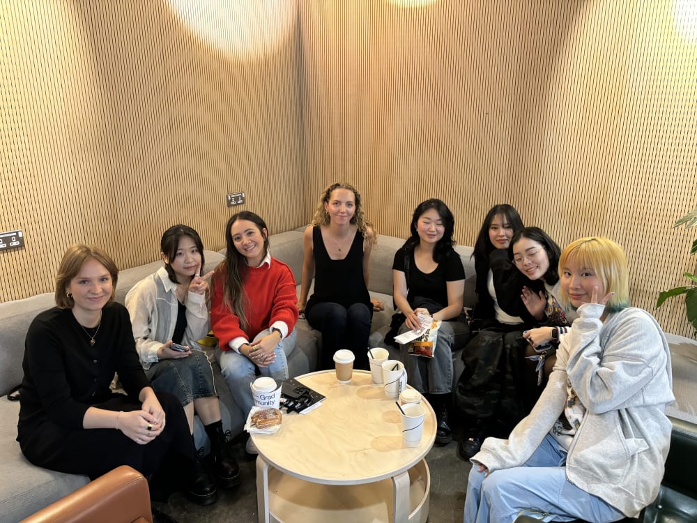 students posing for a photo at an event