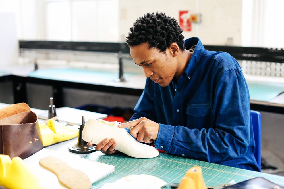 Mfundo Mahlangu from BA Cordwainers Footwear- Product Design and Innovation; Photographer Alys Tomlinson