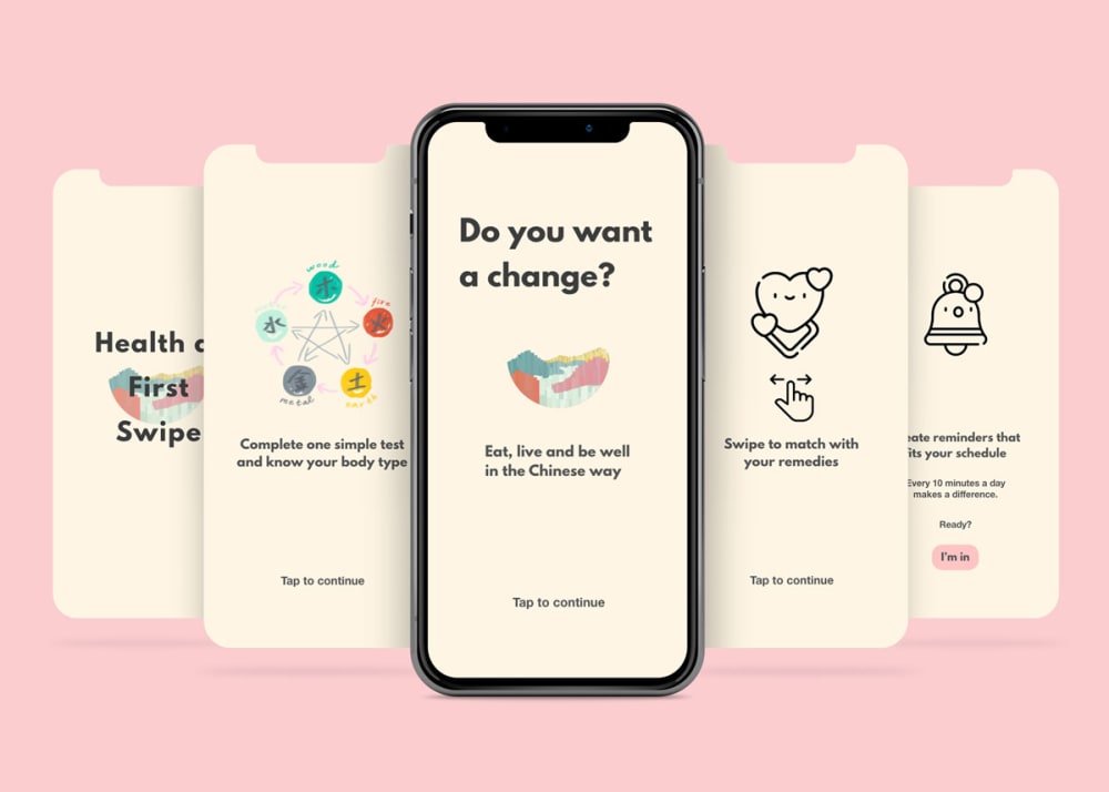pink app mockup