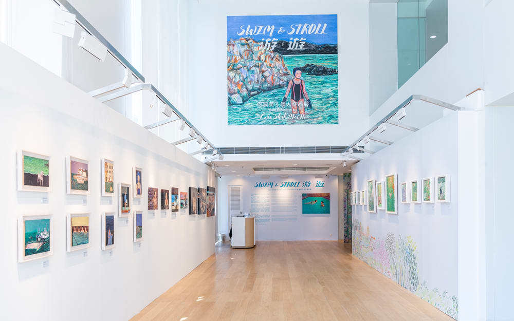 Photo of Corn's work on exhibition at the Gallery by the Harbour.