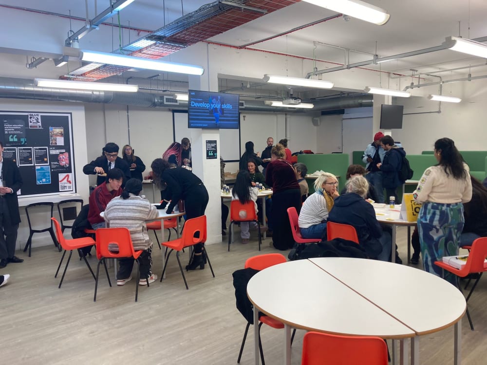 Students gathered in the cafetorium
