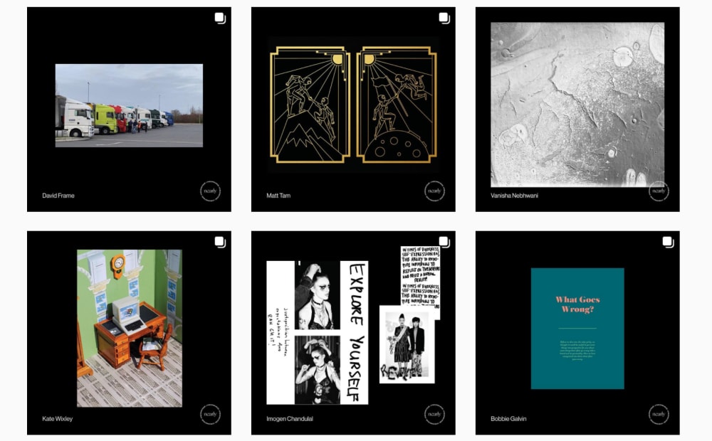 Different graphic design projects show in Instagram grid