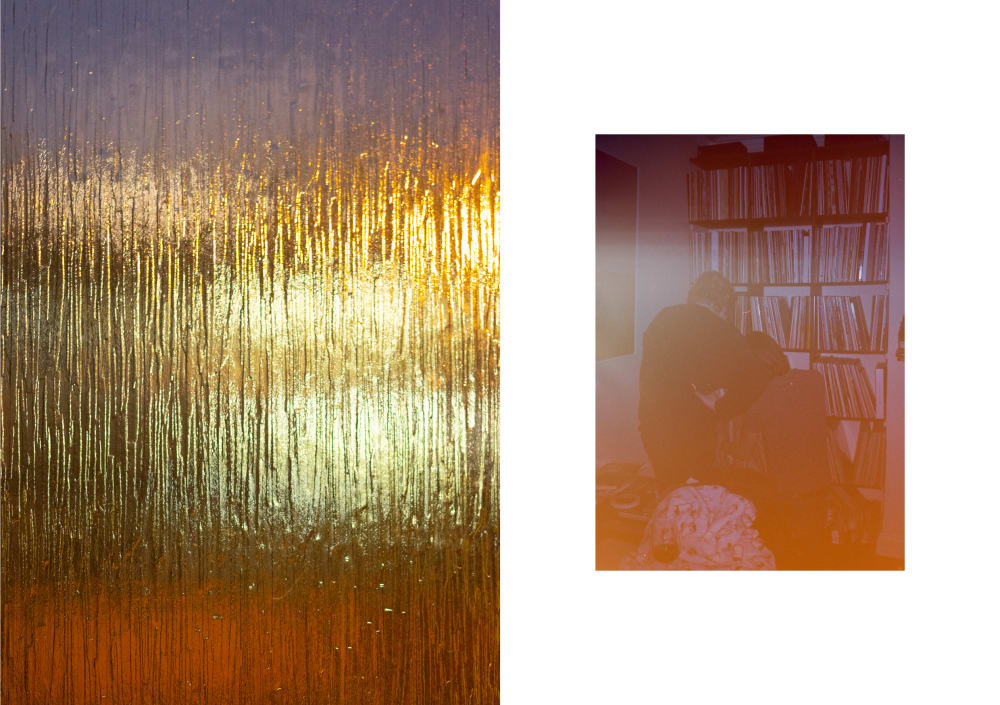 double image left is blurred through a window and right image is object seen through a window