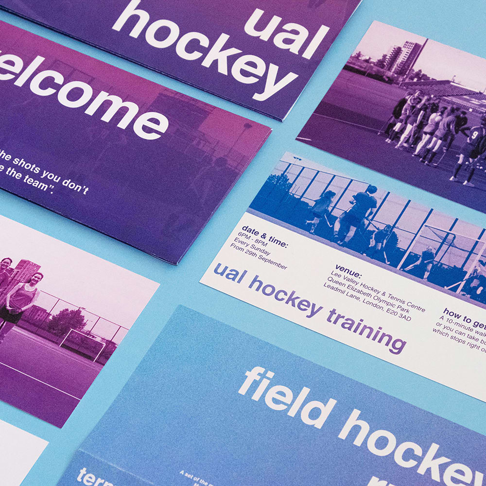 Image shows a close up of the components which are printed and included in the handout when recruiting new students to the team. 