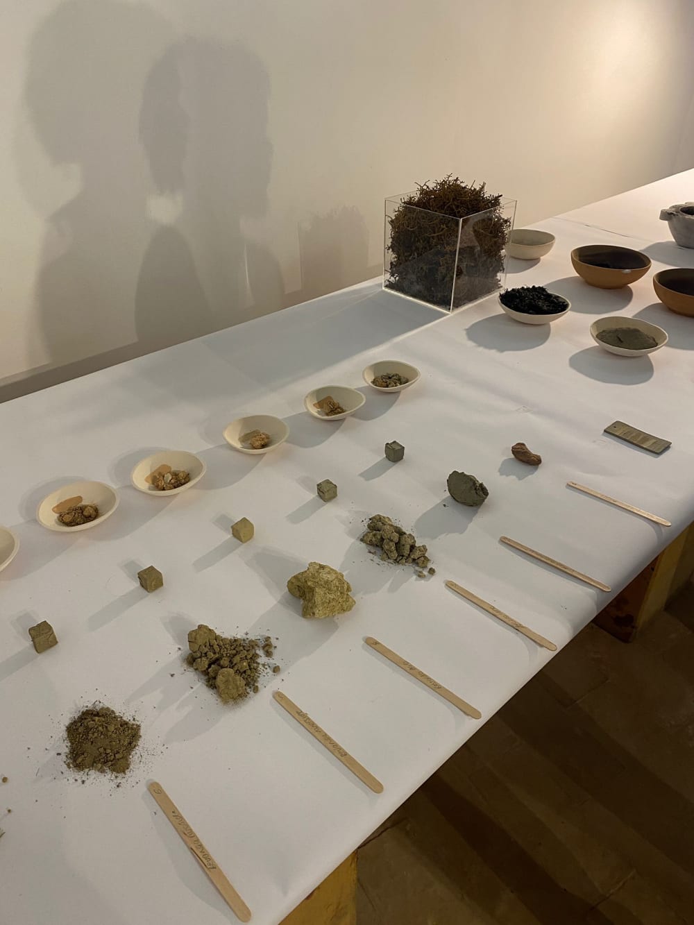 clay displayed on a table