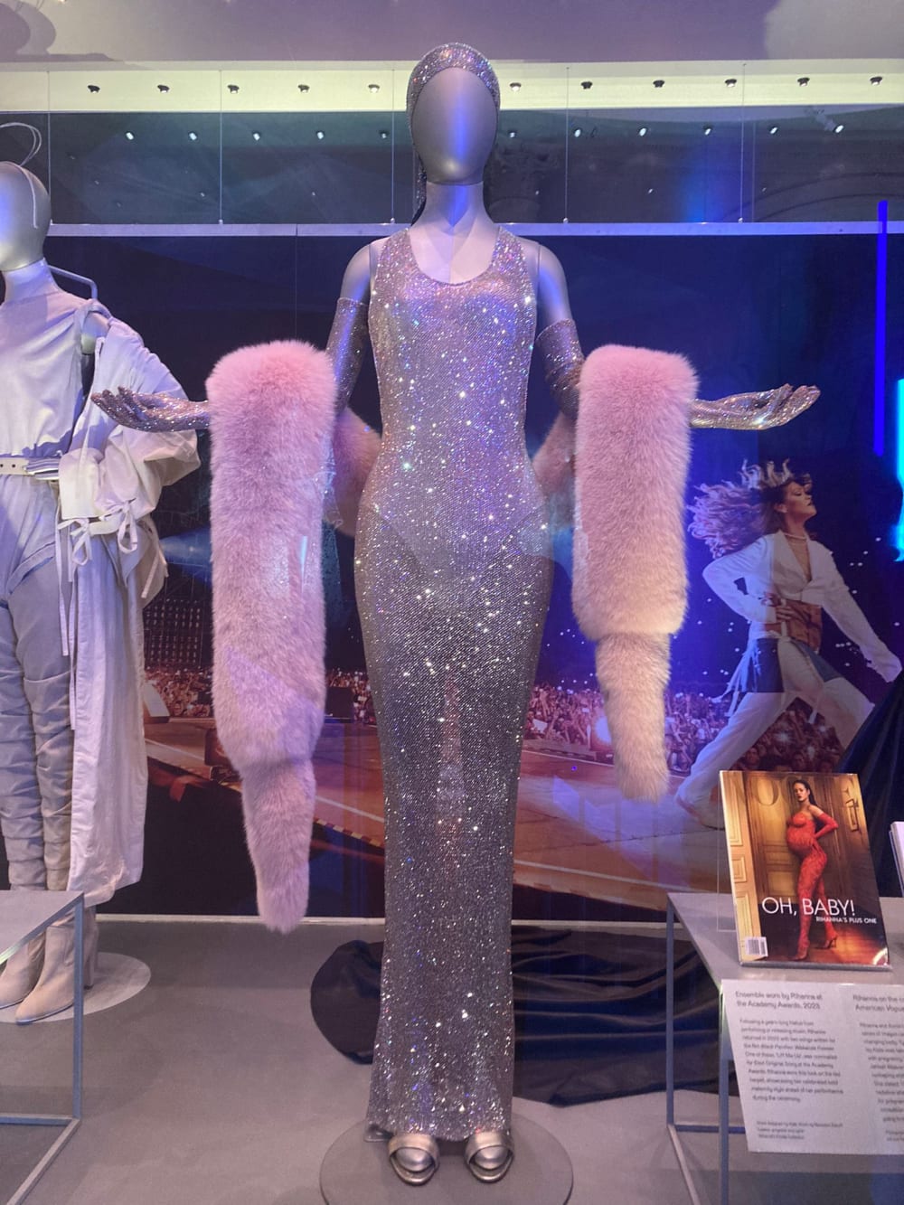 Image of Rhianna's silver dress from the Met Gala