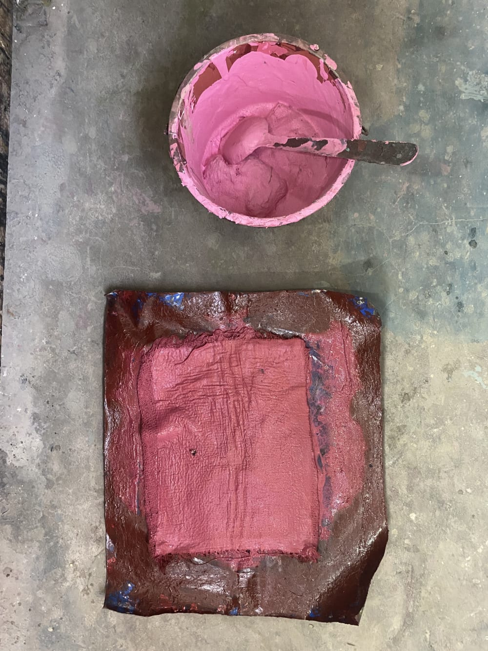 pink paint pot