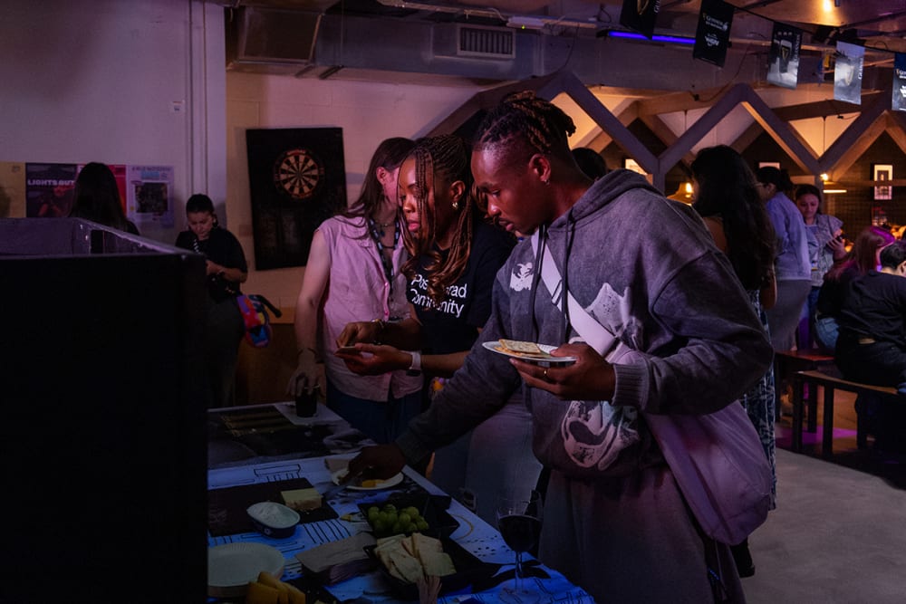 Students enjoying themselves at an event