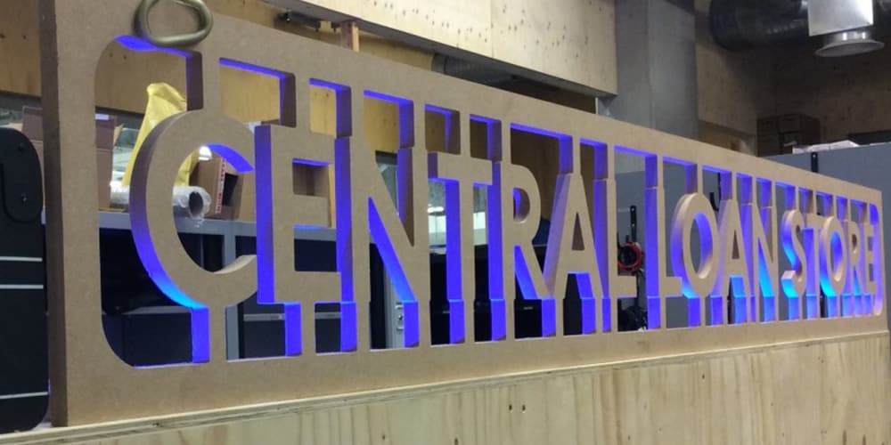 A sign that reads 'Central Loan Store'