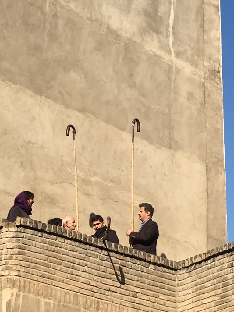 A performance takes place on top of a building