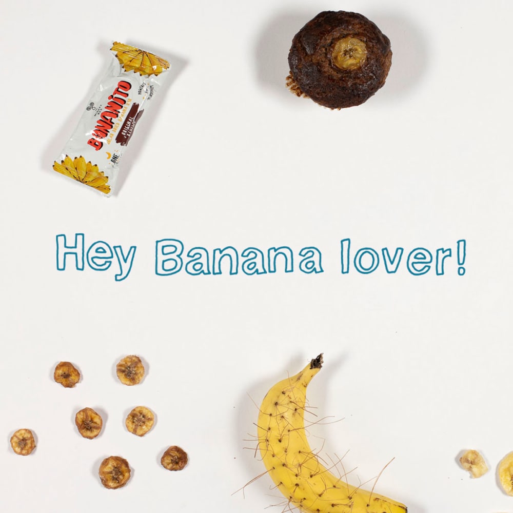 Flatlay of bananas